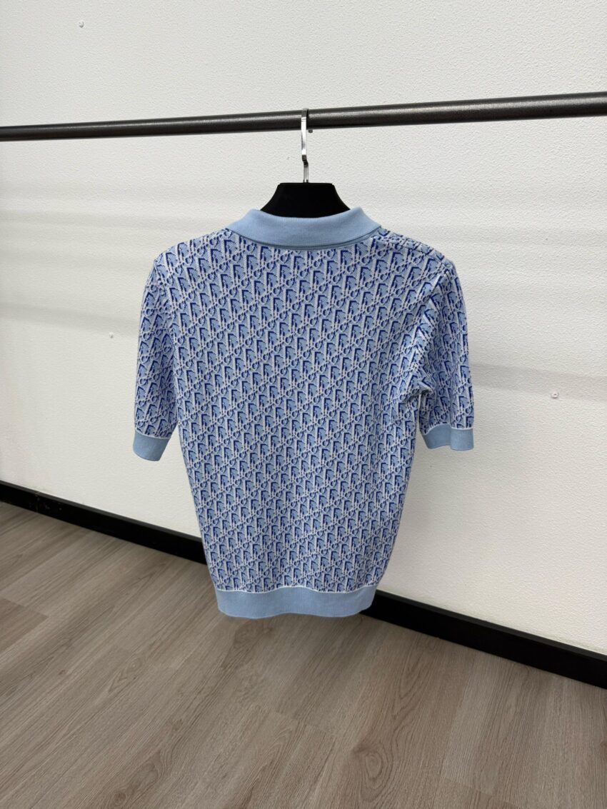 Christian Dior Oblique Polo Light Blue - Afbeelding 2
