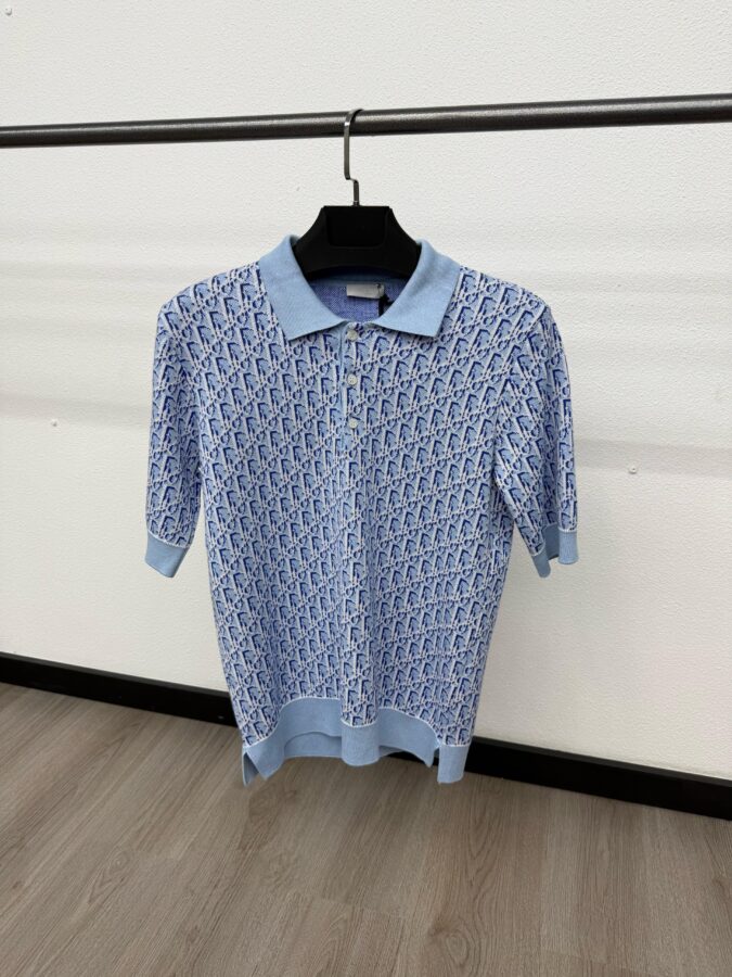 Christian Dior Oblique Polo Light Blue