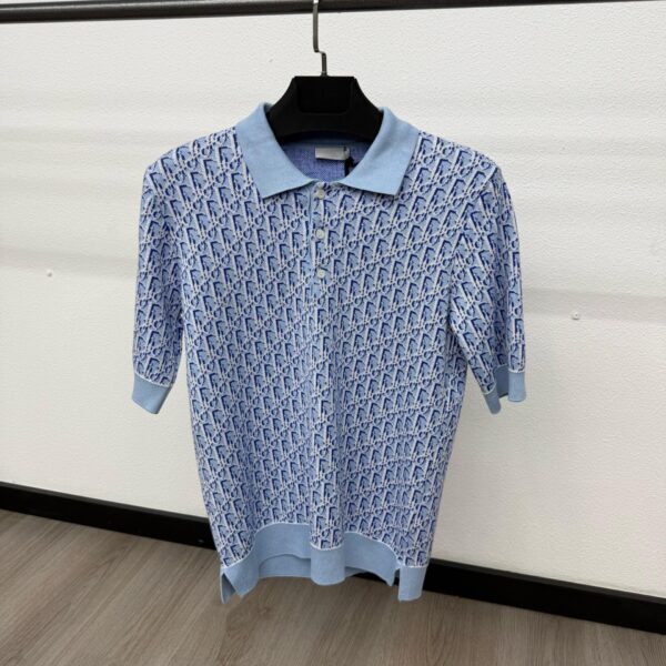 Christian Dior Oblique Polo Light Blue - M