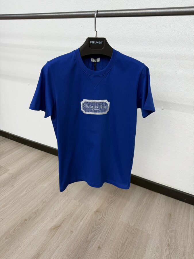Christian Dior Tshirt Blauw Scheer