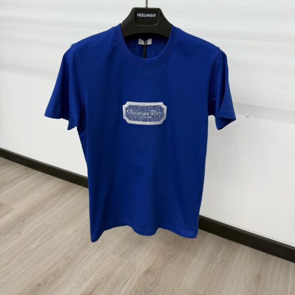 Christian Dior Tshirt Blauw Scheer