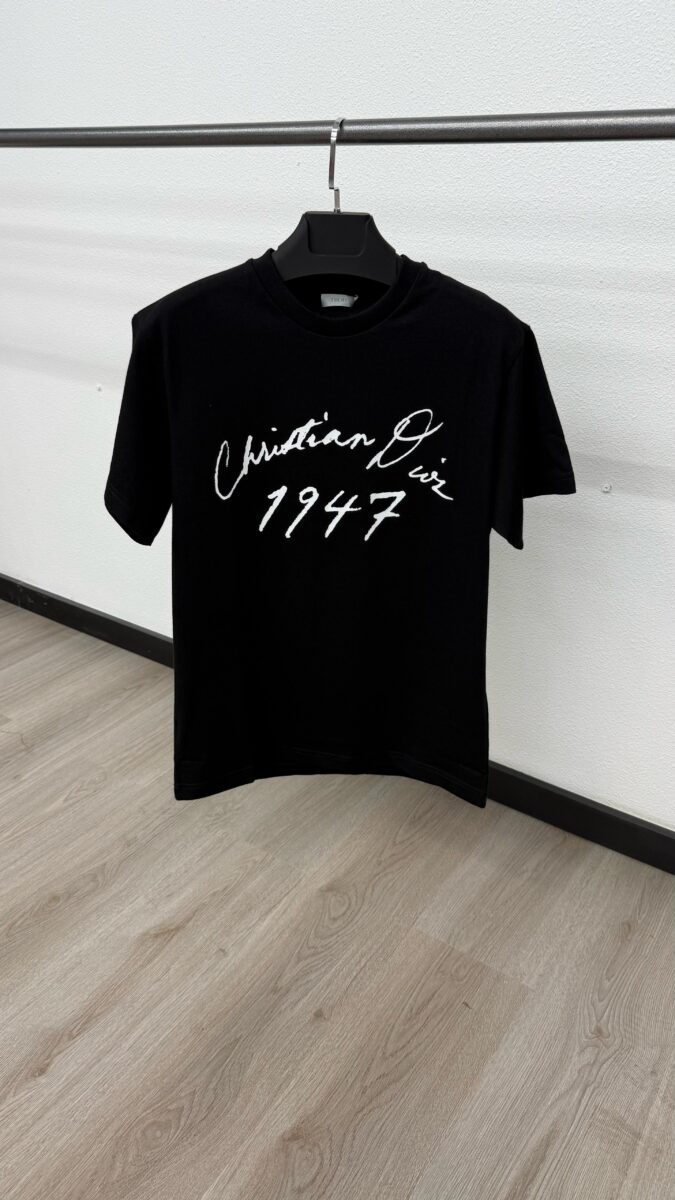 Christian Dior Schuingedrukt Logo Black T-Shirt