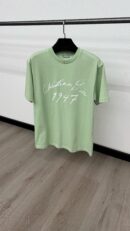 Christian Dior Schuingedrukt Logo Mintgroen T-Shirt