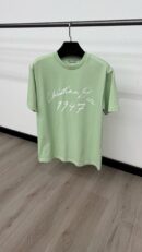 Christian Dior Schuingedrukt Logo Mintgroen T-Shirt