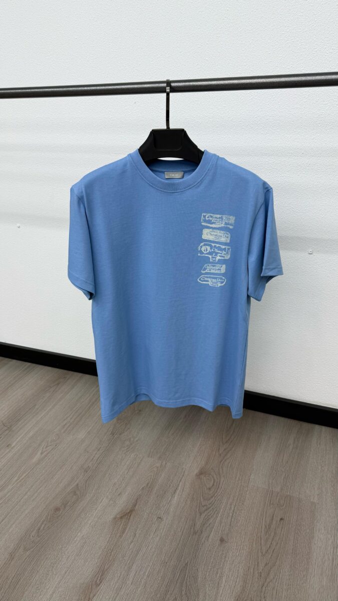 Christian Dior Verticaal Blue T-Shirt - L