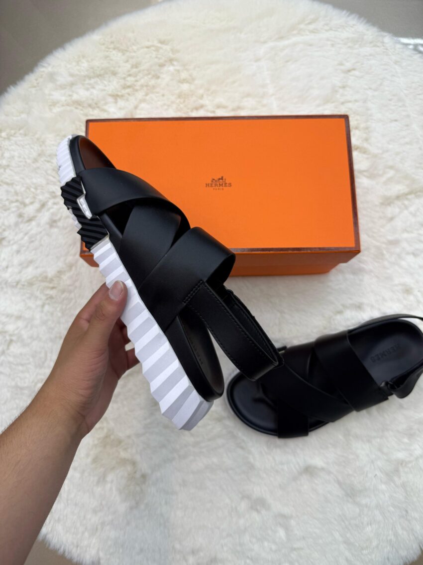Hermes Genius Sandal Black White - Afbeelding 4