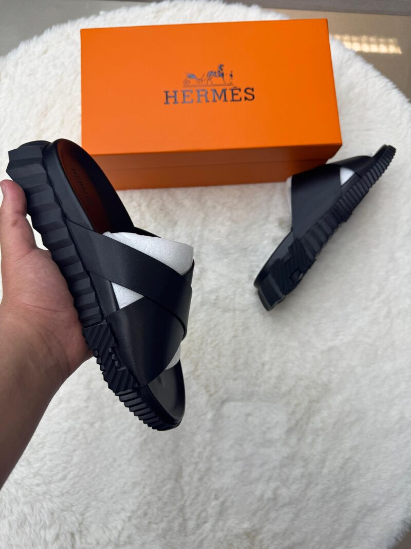 Hermes Infra Slippers Black on Black - Afbeelding 2