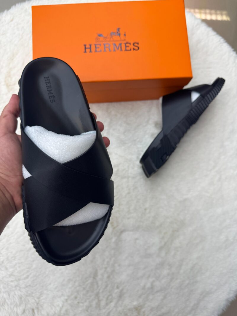 Hermes Infra Slippers Black on Black - Afbeelding 3