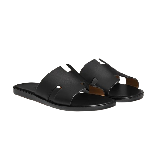 Hermes Izmir Black Slippers
