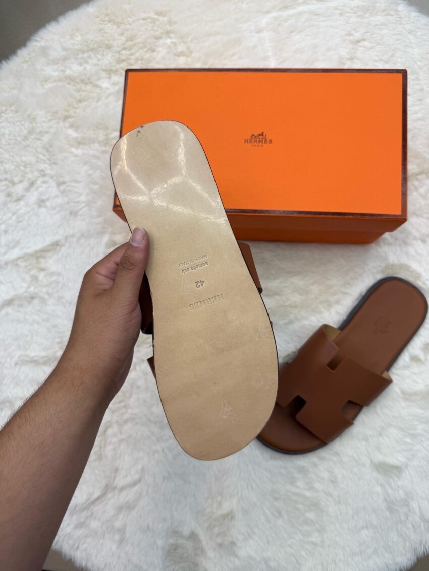 Hermes Izmir Licht Bruin Slippers - Afbeelding 4
