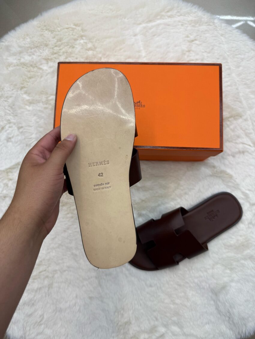Hermes Izmir Donker Bruin Slippers - Afbeelding 4