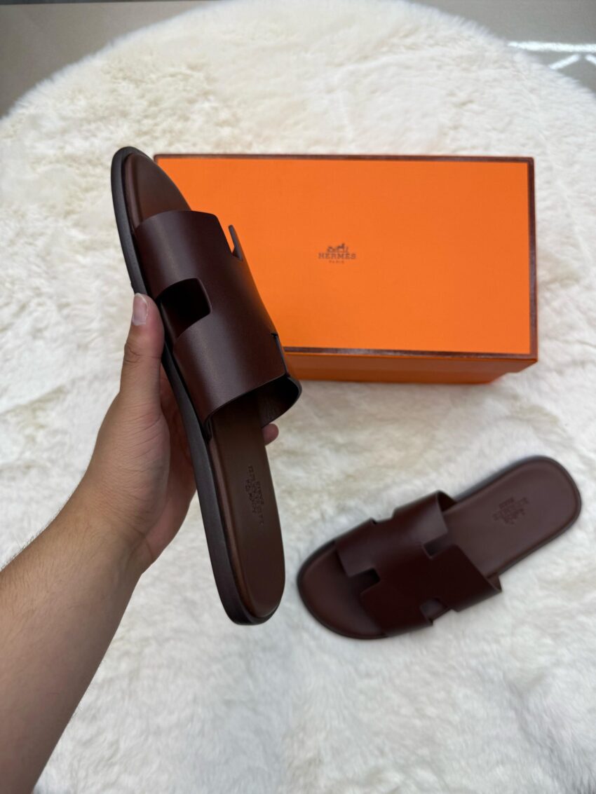 Hermes Izmir Donker Bruin Slippers - Afbeelding 3