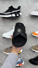 Christian Dior Cross Slide Black Leer