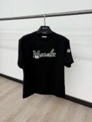 Moncler T-Shirt Zwart Logo Mid