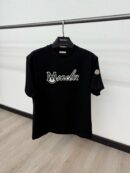 Moncler T-Shirt Zwart Logo Mid