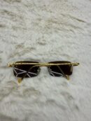 Cartier Zonnebril Panter Goude Montuur, Bruine Glazen