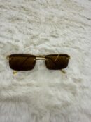 Cartier Zonnebril Panter Goude Montuur, Bruine Glazen