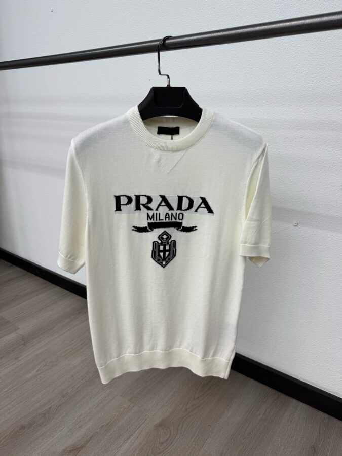 Prada T-Shirt Wit, Zachte Stof - S