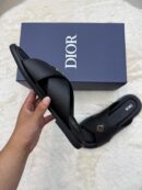 Christian Dior Slippers Black Leather
