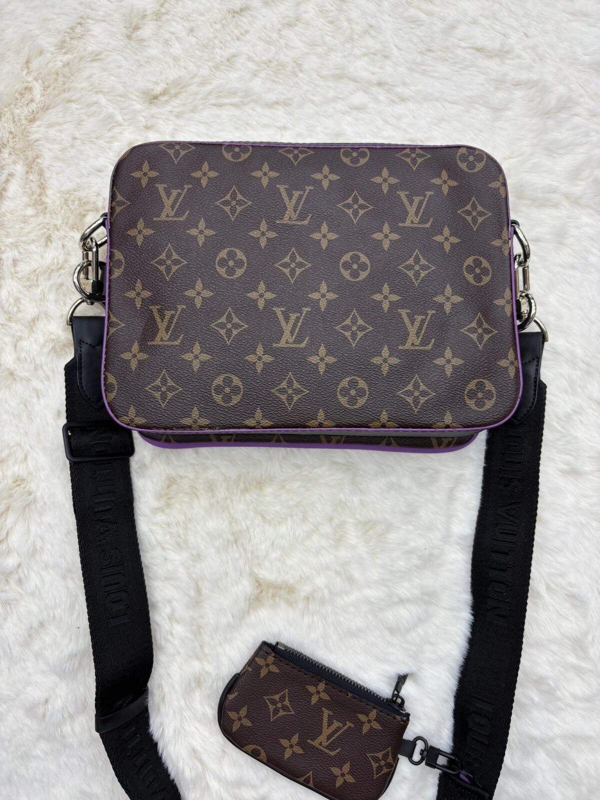 Louis Vuitton Trio Bag Brown Purple - Afbeelding 2