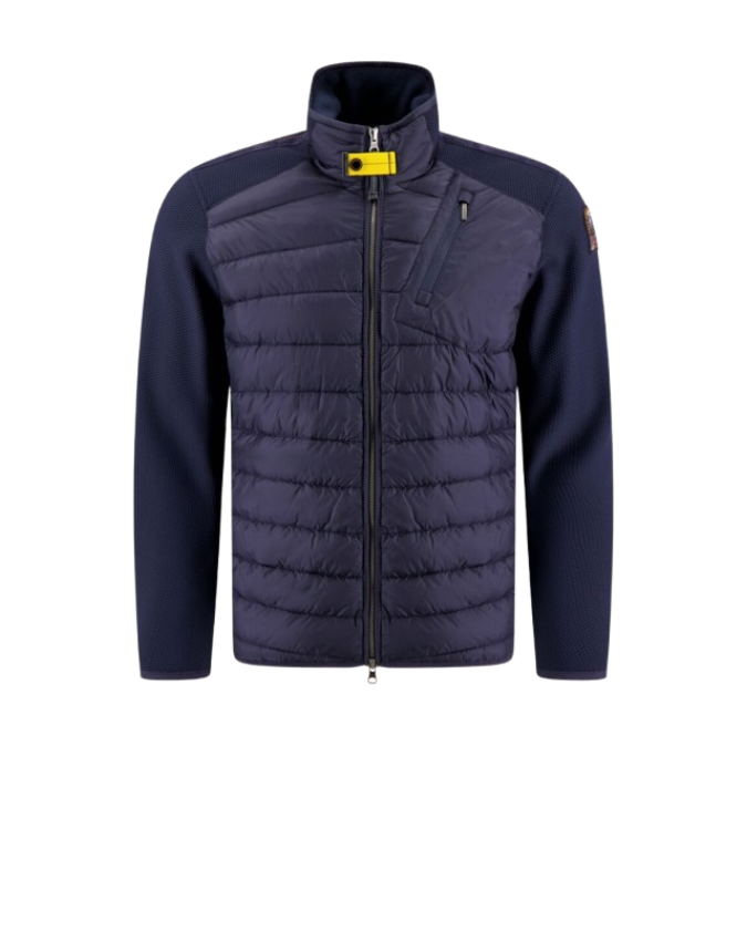 Parajumpers Jasje Capuchon Stof Mouwen Schuine Rits Donkerblauw