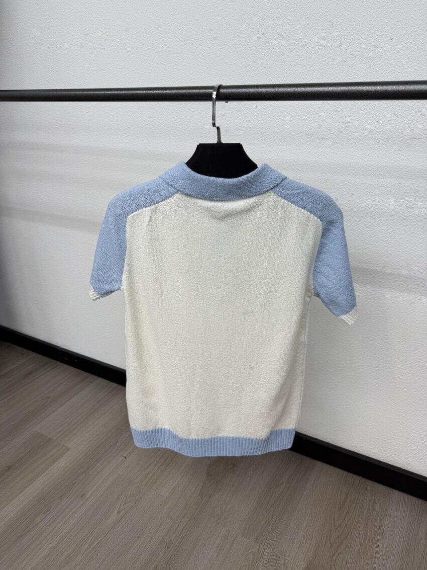 Casablanca Polo Small Logo Light Blue White - Afbeelding 2