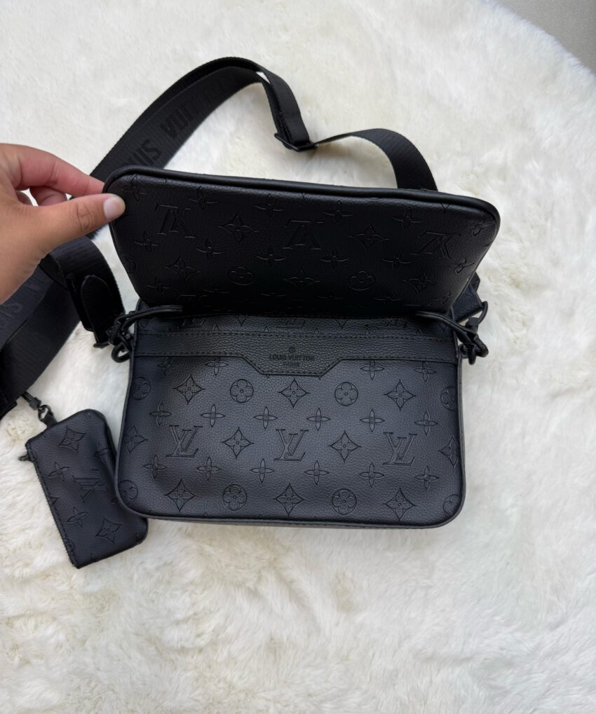 Louis Vuitton Trio Bag Black on Black Monogram - Afbeelding 4
