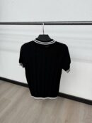 Casablanca Polo Small Logo Black Kraag Witte lijnen Brei