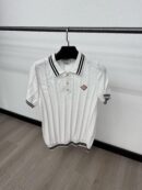 Casablanca Polo Small Logo White Kraag Zwarte lijnen Brei