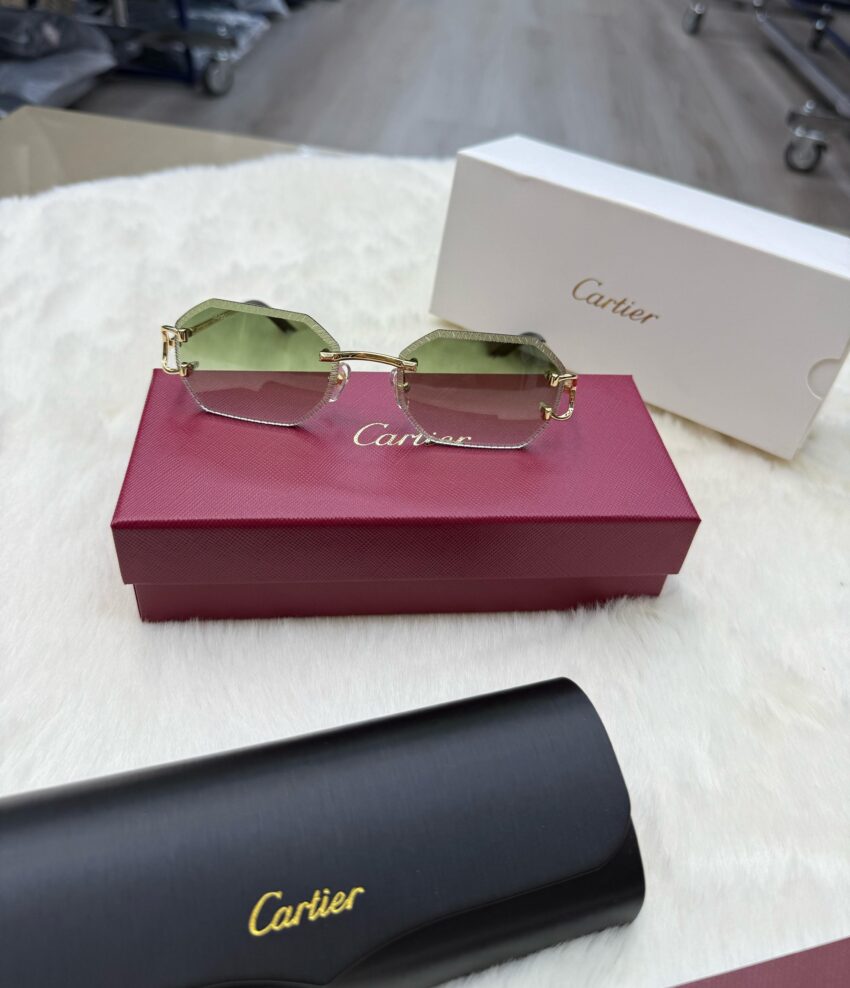 Cartier Diamond Green Zonnebril Gold - Afbeelding 3