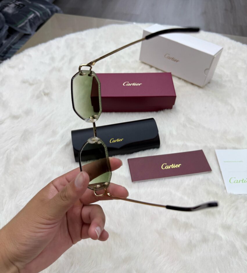 Cartier Diamond Green Zonnebril Gold - Afbeelding 4