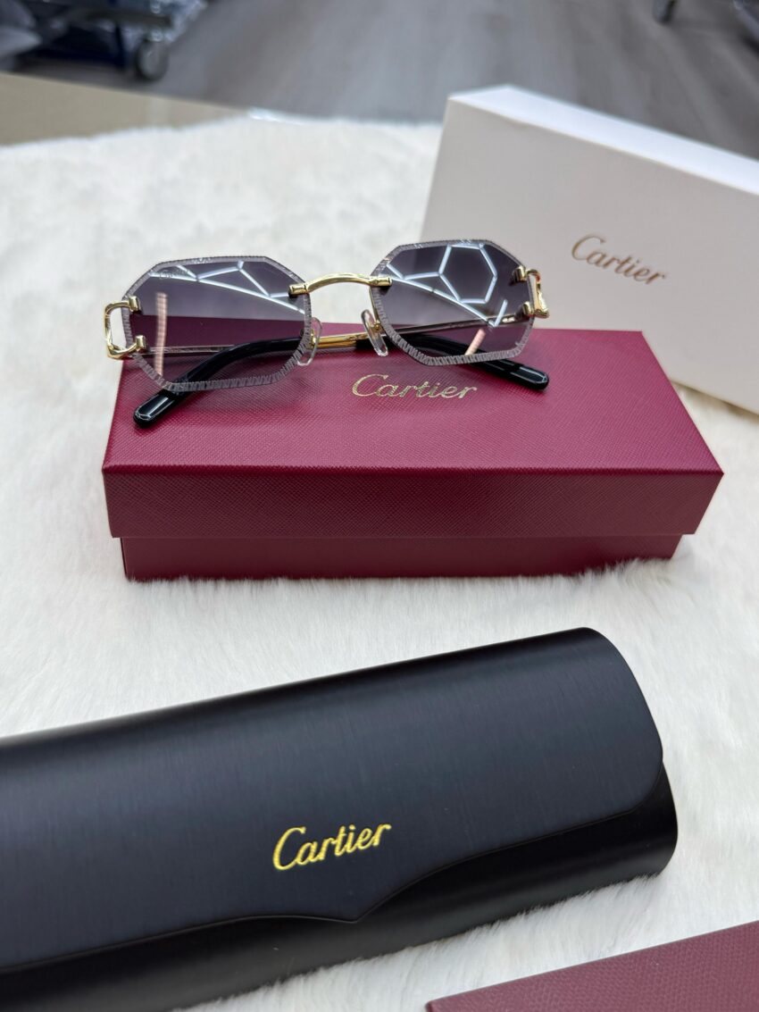 Cartier Diamond Gold Blue Glasses