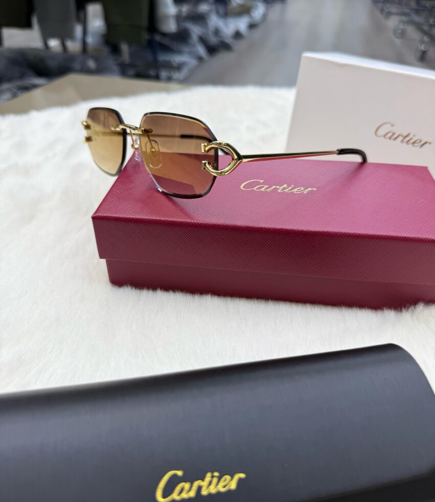 Cartier Diamond C-Decor Gold Brown Glasses - Afbeelding 2