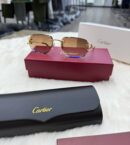 Cartier Diamond C-Decor Gold Brown Glasses