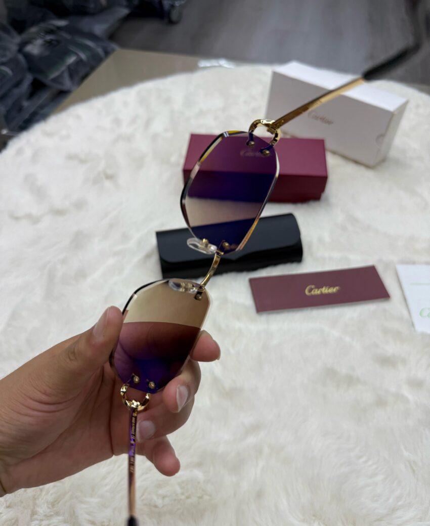 Cartier Diamond C-Decor Gold Brown Glasses - Afbeelding 5