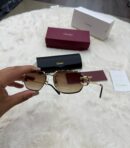 Cartier Diamond C-Decor Gold Brown Glasses