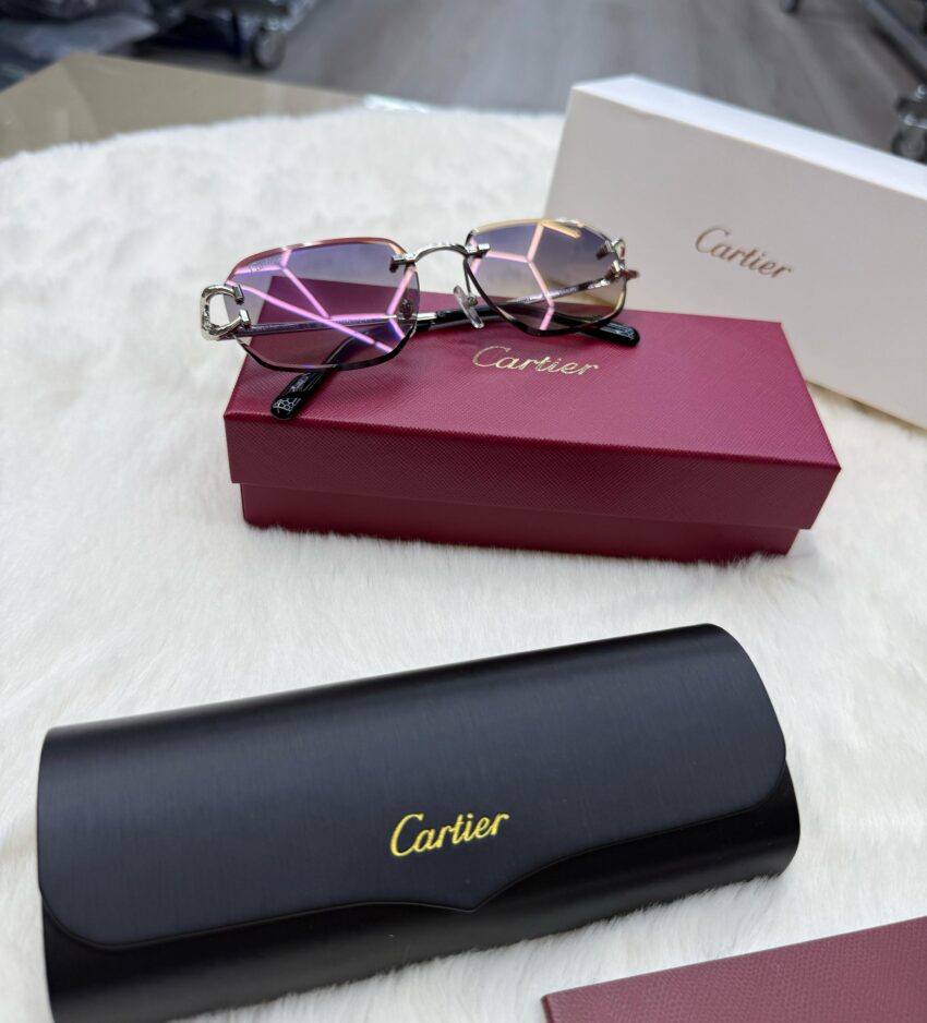 Cartier Diamond C-Decor Silver Light Blue Glasses