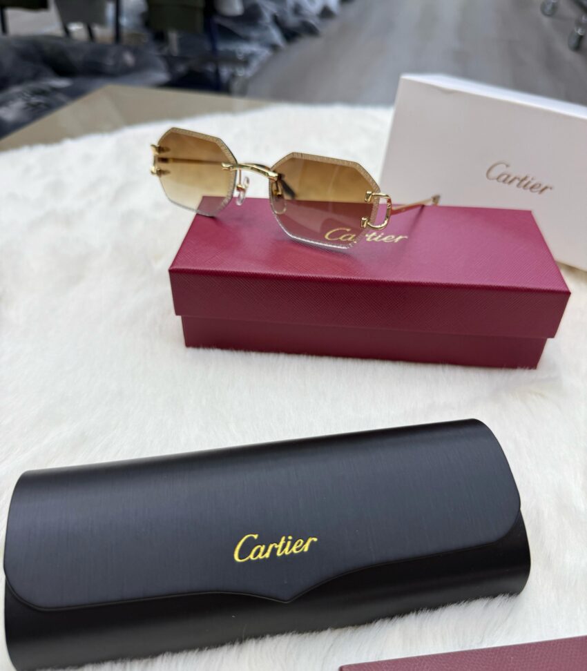 Cartier Diamond Gold Brown Glasses - Afbeelding 2