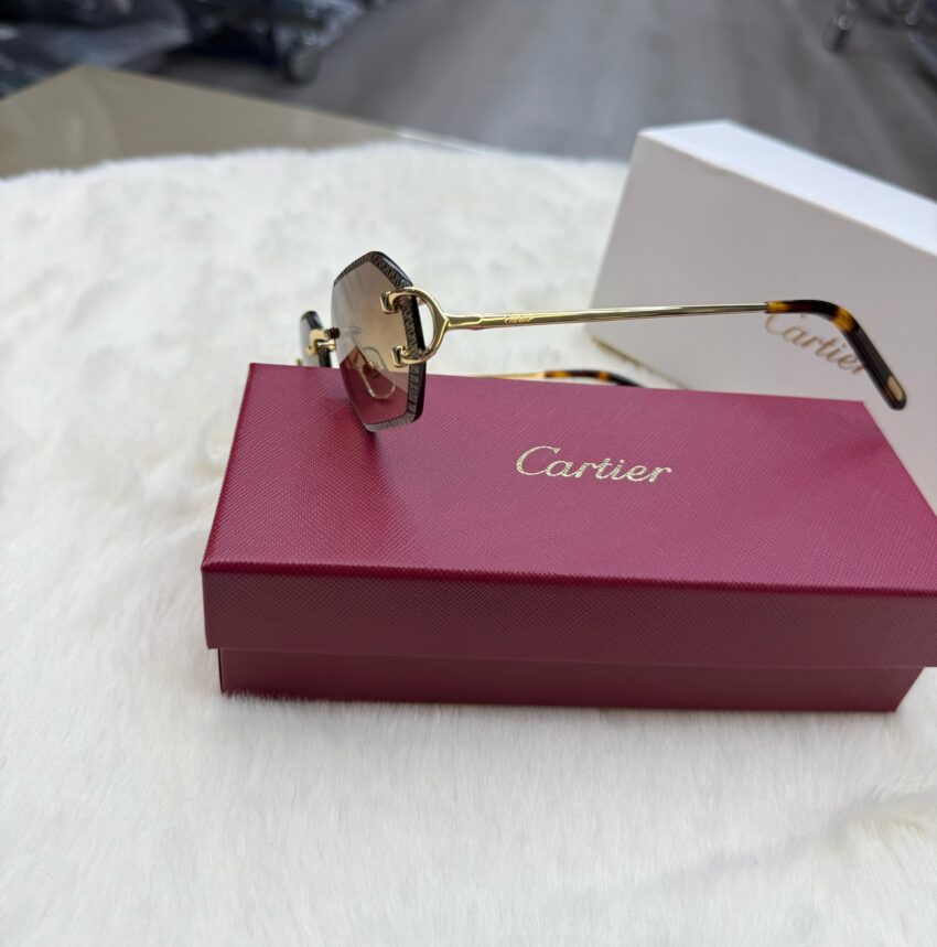 Cartier Diamond Gold Brown Glasses - Afbeelding 3