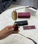 Cartier Diamond Gold Brown Glasses