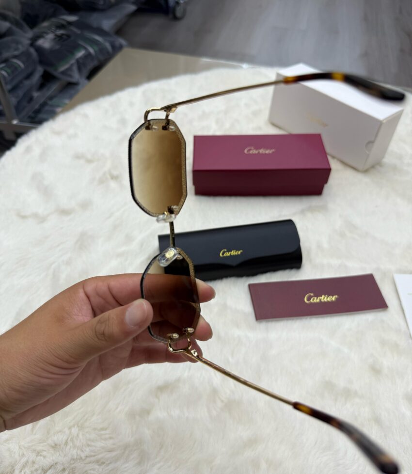 Cartier Diamond Gold Brown Glasses - Afbeelding 6