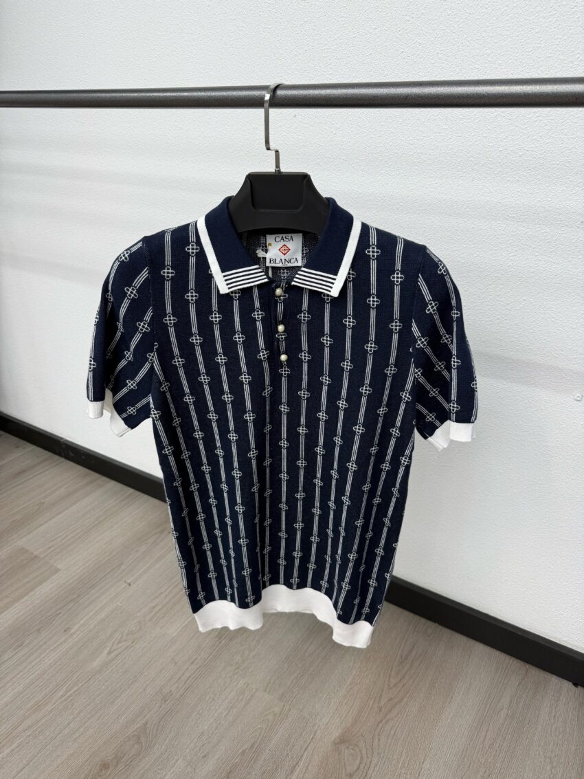Casablanca Polo Dark Blue White Lines