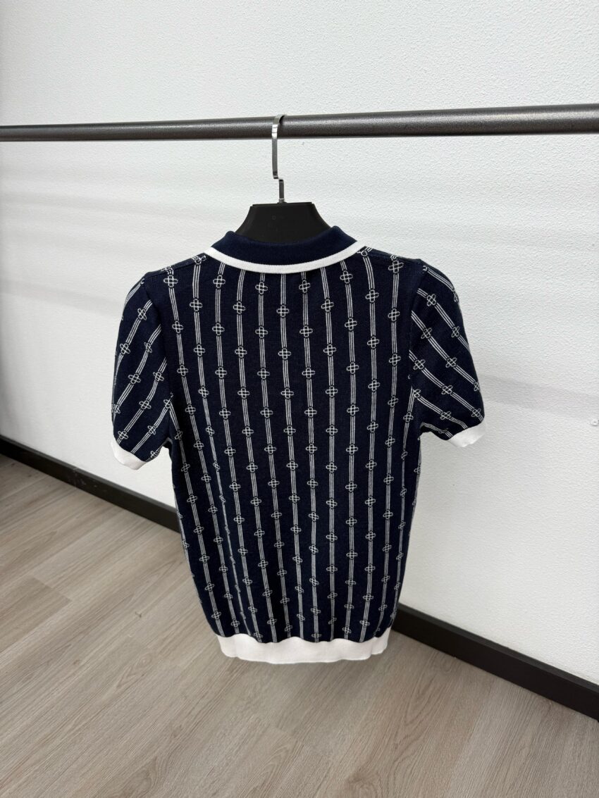 Casablanca Polo Dark Blue White Lines - Afbeelding 2