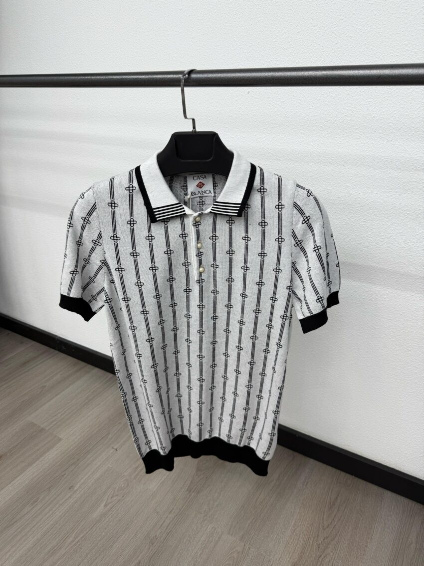 Casablanca Polo White Black Lines