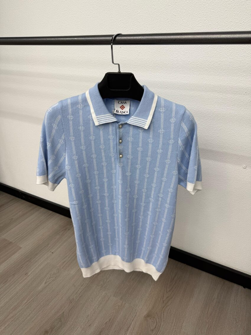Casablanca Polo Light Blue White Lines