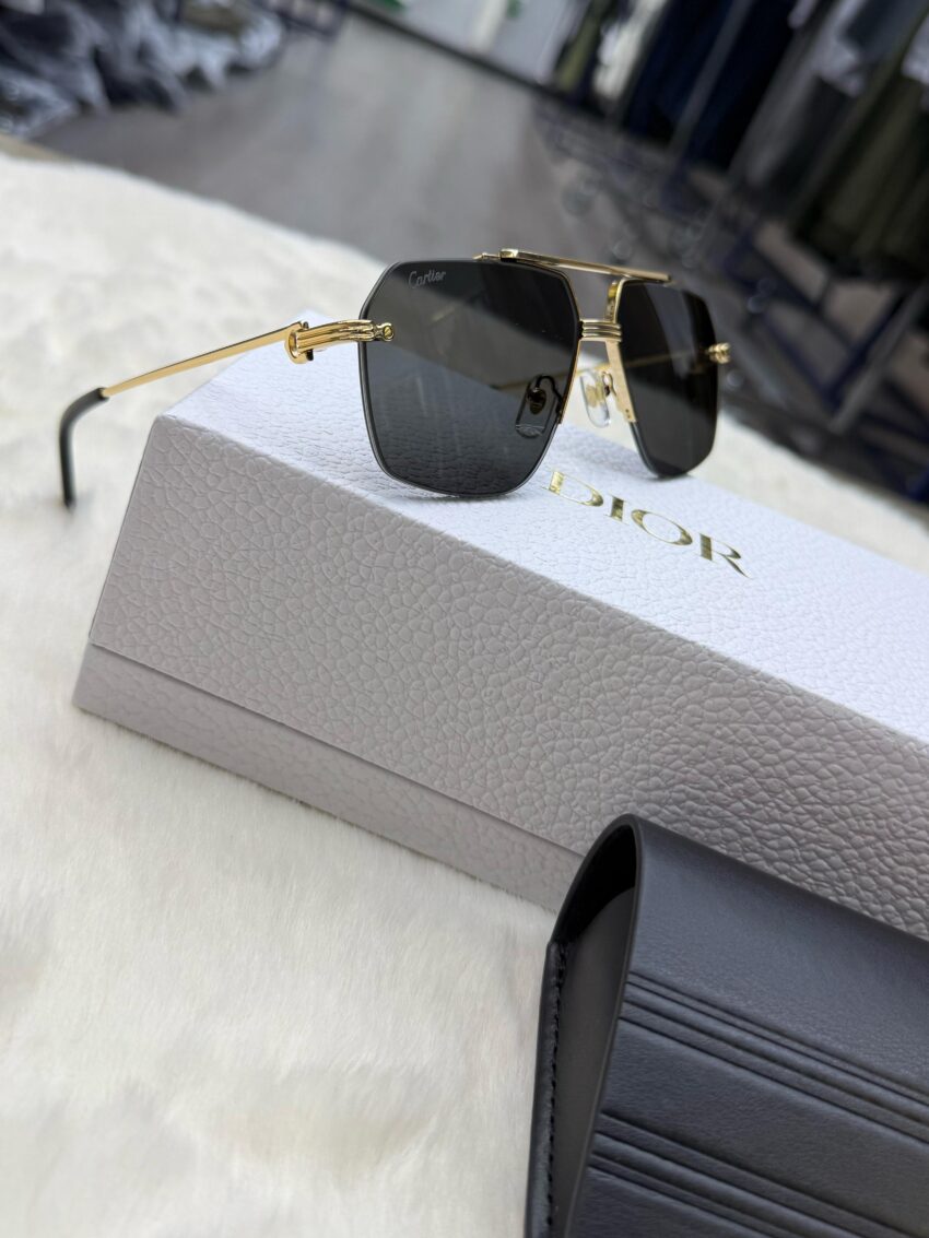 Cartier Aviator Gold Blue Glasses