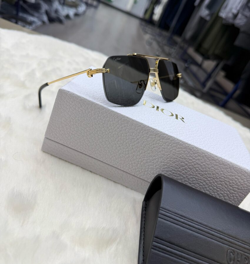 Cartier Aviator Gold Blue Glasses