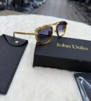 John Dalia Phil Gold Bruine Rand Blauwe Glazen