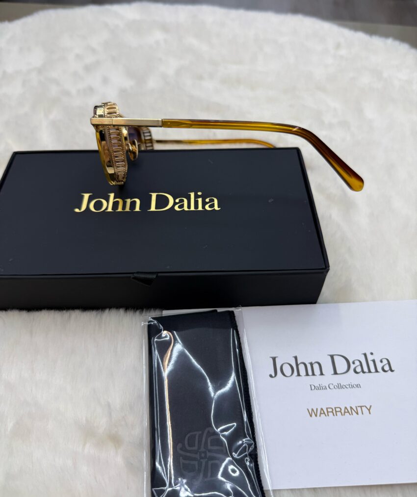 John Dalia Phil Gold Bruine Rand Blauwe Glazen - Afbeelding 3