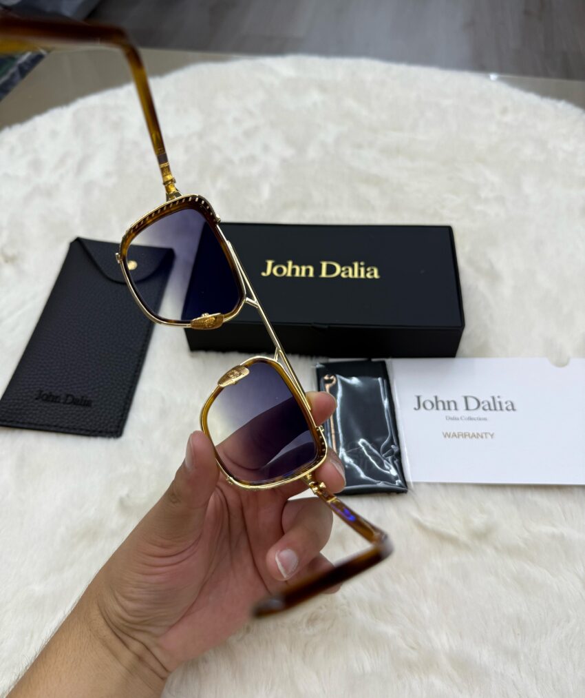John Dalia Phil Gold Bruine Rand Blauwe Glazen - Afbeelding 5